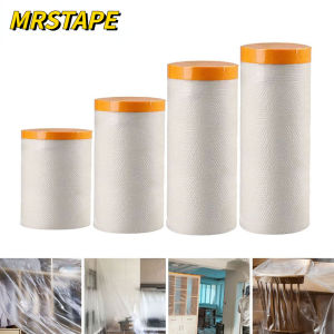 Pre-Taped Masking Film for Automotive Paint Coverage Paint Masking Film Furniture Dust Masking Film Kitchen Fume Masking Film