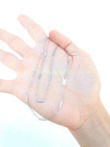 Không xi mạ- Không Phai Màu Dây Chuyền Trúc Nhỏ 2.5MM Sáng Trắng Cao Cấp Khóa Tròn-Dùng vĩnh viễn không đen