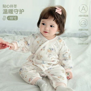 Thickened Winter Baby Butterfly Coat 200g Cotton Newborn Clothes Autumn and Winter Baby Quilted Romper Cotton Jacket Korean Style