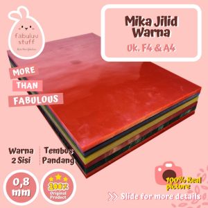 (ISI 10) Plastik Mika Jilid Transparant Warna 08 mm A4 F4