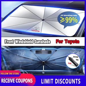 High quality Car Shade Umbrella Foldable Car Sunshade UV Protection Curtain Front Windshield Sunshade Sun Protection insulation Dedicated car Portable Car Accessories For Toyota raize Vios Fortuner Innova Corolla Altis Hiace Avanza Land Cruiser Hilux Camr