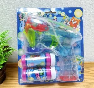 Bubble Gun With LED Flashing Light And 2 Bottles Of Bubbles Blue light