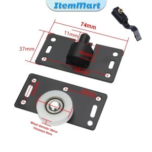 ItemMart Sliding Door Rollers Wardrobe Nylon Pulley Hanging Wheel Cabinet Concave Caster