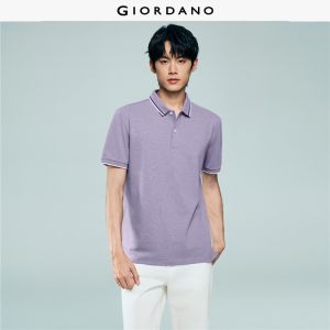 Giordano Men Contrast tipping short sleeve polo shirt Free Shipping 01016383