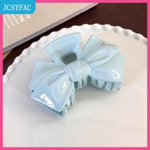 JCSYFAC Ngọt Ngào Kem Màu Xanh Nơ Năm Cánh Sao Tóc Clip Hình Học Tóc Claw Cho Phụ Nữ Thanh Lịch Bowknot Cua Barrettes Tóc Phụ Kiện
