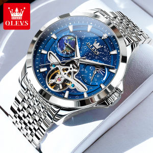 OLEVS watch for mens product fully automatic machinery relo waterproof luminous skeleton night sky mechanical dial design stainless steel Luxury men mechanical watch