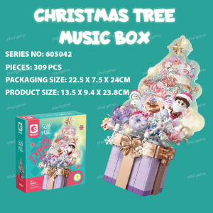 Sembo Block LED Light Christmas Tree 605042 Music Box Present Gift Building Decoration Brick Toys *READY STOCK*