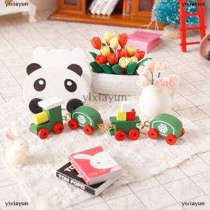 [COD] yixiayun 1:12 Dollhouse Miniature Train Christmas Snowflake Small Train Model Carriages Toy Kids Pretend Play Toy Doll House Accessories