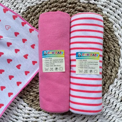 3 PCS Pernel Bayi PINK Motif Kekinian Motif Lucu Ukuran 120 x 90 cm / Bedong Bayi Halus Lembut Sukmastore