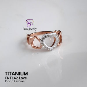 Cincin Love Titanium Mata Kasual Awet Anti Karat Bisa dipakai sehari-hari Model Lucu cnt142