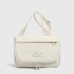 ALO Front Flap Drawstring Yoga Crossbody Bag Six Fresh Pastel Nylon Adjustable Wide Shoulder Strap Medium Capacity Minimalist Daily Workout Sling Bag