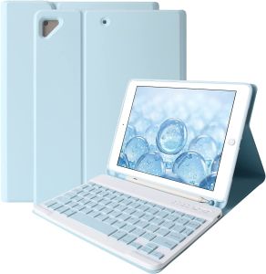 MD Keyboard Case for iPad 9.7 Inch 6th Gen 2018 iPad 5th Gen 9.7 Case with Keyboard DetachableiPad Pro 9.7 Keyboard for iPad Air 2 and Air 1 Smart Folio Cover with Pencil Holder