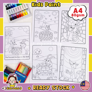 [KidsPaint] Kids Story Coloring Book (A4 Print Out) Toy For Kids DIY