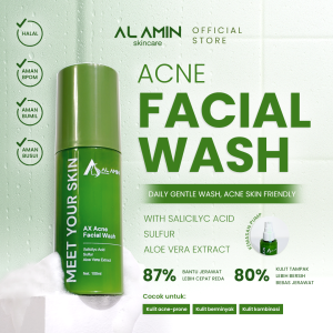 Alamin Skincare AX Acne Facial Wash Untuk Berjerawat & Bekas Jerawat Membersihkan Kulit Kotoran Minyak Menyumbat Pori Menenangkan Mengontrol Berlebih BPOM