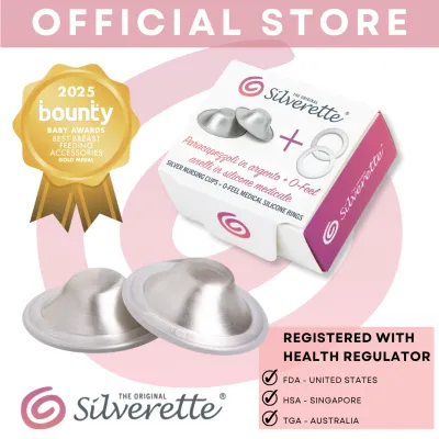 COMBO The Original Silverette 925 Italian Silver Nursing Cups + O-FEEL Rings + Breastfeeding Moms + Soothes Cracked and Sore Nipples