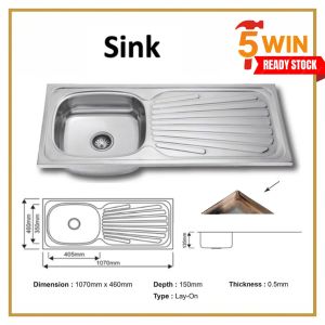 Blue Stainless Steel Basin Rack Stand with Sink Set 🔥 Ready Stocks 🔥 BESI Sinki Rack for Kitchen l Outdoor l Hawker Use