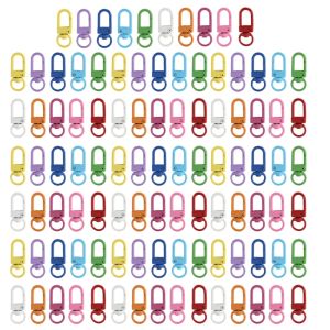100pcs Colorful Carabiner Clasp Key Chain Lobster Clasps Rotating Keychain Hooks Metal Hook Crafting Essential2026