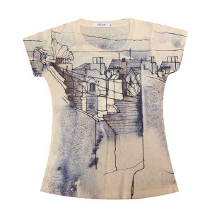 REHIN Womens top 2022 summer new fashion unique print short-sleeved T-shirt bottoming shirt S-3XL slim fit blouse