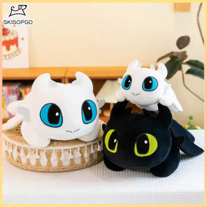 SKISOPGO 80cm Toothless Dragon Plush Toy Cartoon Dinosaur Plushie Pillow Sleeping Anak Patung Birthday Gift