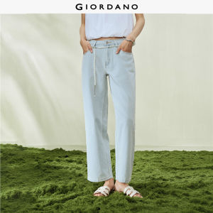 GIORDANO Women Denim Pants Moderate Thickness Denim Pants Non-Elastic Denim Pants Woven Fabric Denim Pants 18416305