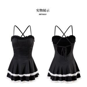 SWIM16-19 ชุดว่ายน้ำวันพีชกระโปรง สีพื้นชุดว่ายน้ำ แฟชั่นผู้หญิง