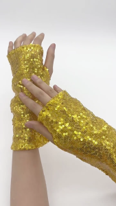 Sáng sequined Găng tay thời trang găng tay không ngón cho sân khấu biểu diễn thích hợp cho người biểu diễn và những người đam mê bên