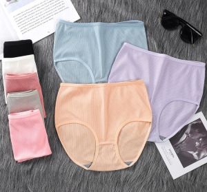 กางเกงในไซส์ใหญ่ Underwear กางเกงใน ผู้หญิง กางเกงชั้นในเอวสูง สีพื้น ผ้านิ่ม เย็น สวมใส่สบาย Size M-2XL Lady Women พาสเทล