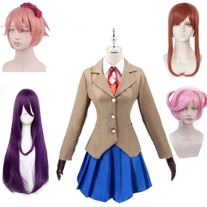 DAZCOS Womens Doki Doki Monika Cosplay Costume Full Set main image 0