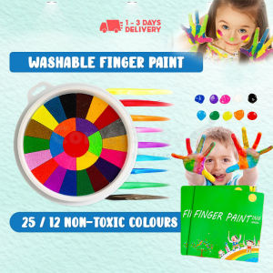 25 Colors Funny Finger Painting Baby Finger Painting Kit Washable， Educational Tool Kit for Making Cards or Other Crafts