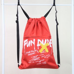 (Bisa COD) Tas Serut Anti Air Water Proof String Bag / Draw String / Gym Sack Tas Olahraga Pria Kekinian Motif Fun Dude