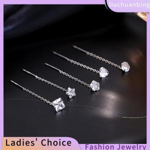 [COD] liuchuanbing Jewellery 1Pc Zircon Ear Wires Heart Star Earrings Long Temperament Versatile Tassel Zircon Earrings for Women Wedding Jewelry
