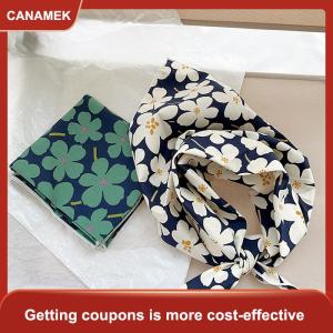 【CANAMEK】 56Cm Phụ Nữ Headband Cotton Linen Vuông Khăn Hàn Quốc Cô Gái Đại Học Thời Trang Thanh Lịch Cổ Khăn Mặt Trời Bảo Vệ Khăn Quàng Đầu