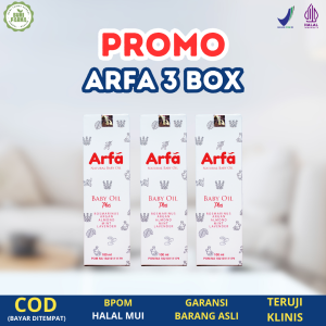 [BPOM RESMI] PROMO 3 BOX Arfa Baby oil - Minyak telon alami menjaga kesehatan kulit bayi
