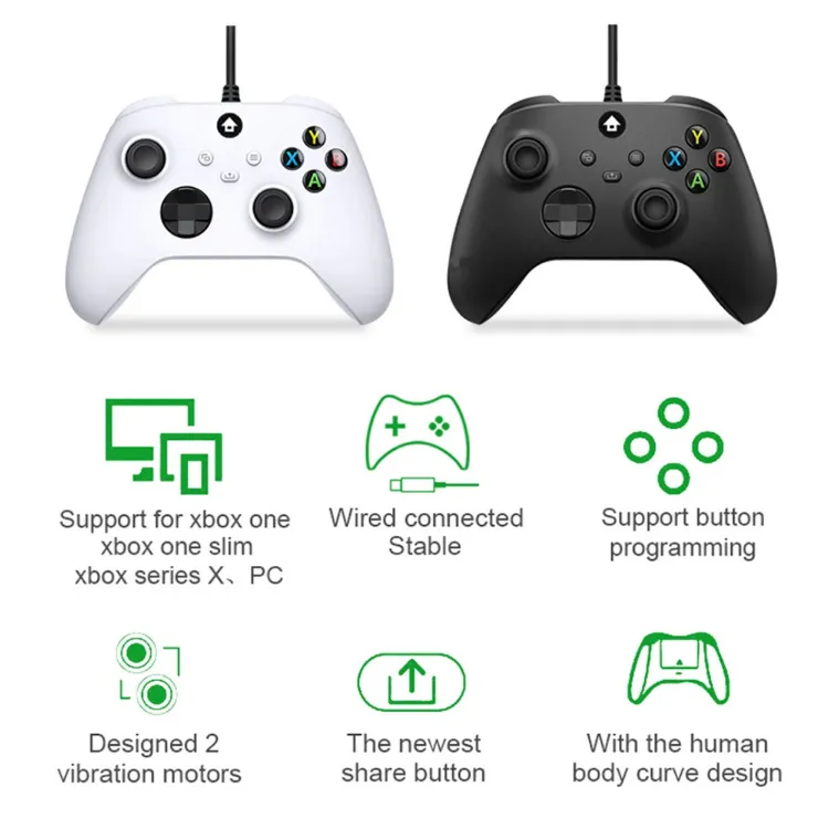 XBOX Series Wired Controller with Dual Motor Vibration support 3.5mm  Headphone Jack for XBOX One, XBOX One Slim, XBOX Series X, PC | Lazada PH