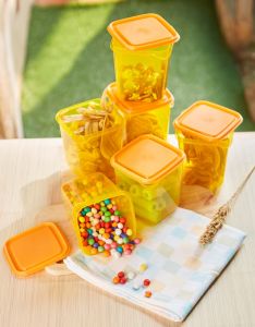 CPM Voxy M Storage Set of 6 pcs Orange / wadah makanan/ toples lebaran/ toples kue/ toples plastik/ tempat penyimpanan