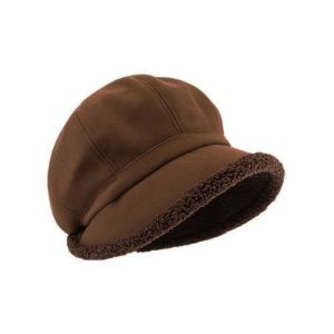 MAKERVY Suede Womens Bucket Hat Wide Brim Windproof Cowboy Caps Solid Color Outdoor Warm Painter Hat for Women Girl