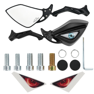 Motorcycle Demon Eye Side Mirror 360° Adjustable Aluminum Alloy HD Clear Lens LTO Passed Universal