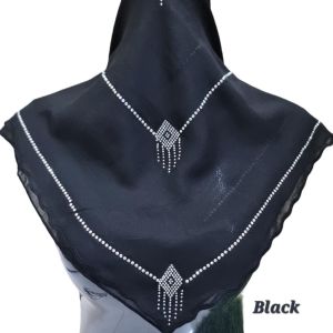 Bawal cotton sulam Batu Manik Keliling Penuh 3 Layer Bidang 45 Batu Manik Jalur
