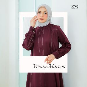 Gamis Wanita terbaru kekinian simple polos mewah daily dress muslim  Vivian Series by ZNR Muslimah