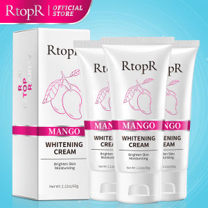 RtopR 3PCS FDA ครีมหน้าขาวใสธรรมชครีมทาผิวขาวมครีมคอนซีลเลอร์ให้ความชุ่มชื้นทรงพลังบำรุงผิวขาวใสครีมฟอกสีผิวขาว สกันน้ำมัMango Whitening Cream 60g