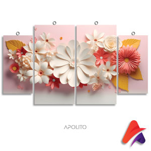 HIASAN DINDING SET ABSTRAK PINK FLOWERS ISI 4 (82 A) KAMAR DEKORASI RUMAH WALL DECOR PAJANGAN DINDING SATU SET BUNGA