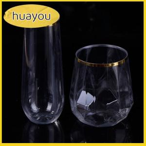 huayou แก้วแชมเปญพลาสติกขนาด9 12ออนซ์สำหรับงานเลี้ยงงานแต่งงานงานวันเกิด