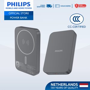 Philips 10000mAh Magnetic Wireless Power Bank 20W Fast Charging Type-C CCC Certified (Black) iPhone Magsafe Power Bank