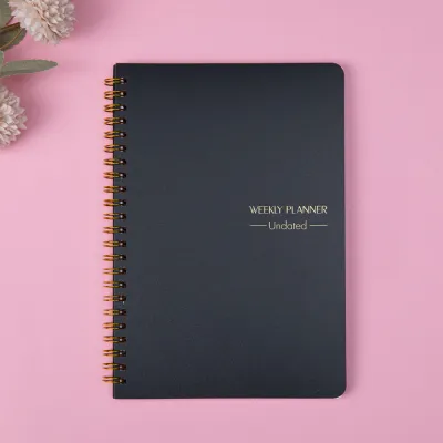 สมุดแพลนเนอร์รายสัปดาห์ A5 แบบสันห่วง 52 สัปดาห์ ไม่ระบุวันที่ มี To Do List Habit Tracker สำหรับเรียน ทำงาน