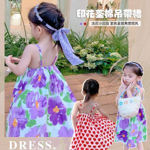 Suspender skirt girls summer dress net red foreign style thin middle-aged childrens baby sleeveless Princess