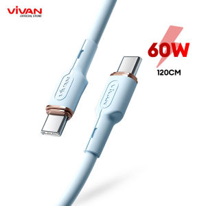 VIVAN Kabel Silikon Type C to Type C / Type C to Lightning Fast Charging PD 120CM VSCC120S / VSCL120S