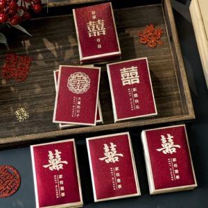 CUNXIN Bronzing Wedding Red Envelope New Year Blessing Words Pearlescent Paper New Year Money Bag Chinese Style S/M/L Size Mini Money Pocket Chinese Wedding