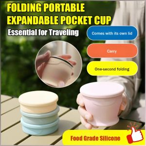 Pocket Cup Anti-loss Practicality Silicone Cup Easy to Use Insulation Folding Environmentally Friendly
