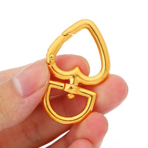 2Pcs Alloy Keychain Key Rings Silver Rhodium Gold Color Heart Key Clasps Hooks For DIY Jewelry Findings Toys Bags Keychains Accessories