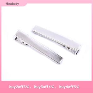 Heabety 50pcs Metal Alligator Hair Clips Bow Teethed Barrette Crocodile Clamp DIY Clip